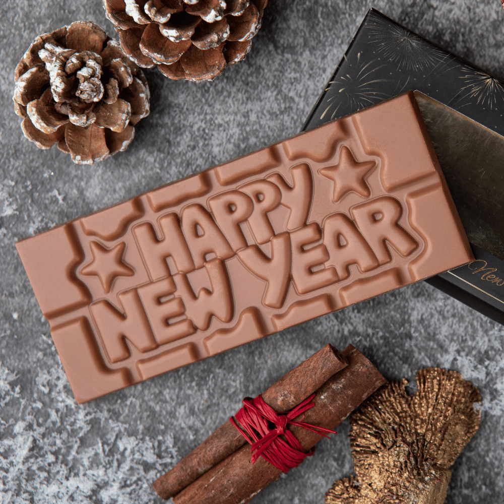 Arraya's Happy New Bar: A festive blend of premium chocolate for New Year celebrations.