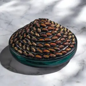 An exquisite assortment of Assorted Luxury Dates by Aaraya Chocolates, showcasing a symphony of premium flavors including Lemon Peel, Pistachio, Orange Peel, Cashew Nut, Salted Hazelnut, Feuilletine Crunch, Walnut, Almond Blanched, and Pistachio Ganache. Each date is a masterpiece of indulgence, promising a sensory journey through the finest gourmet fillings.