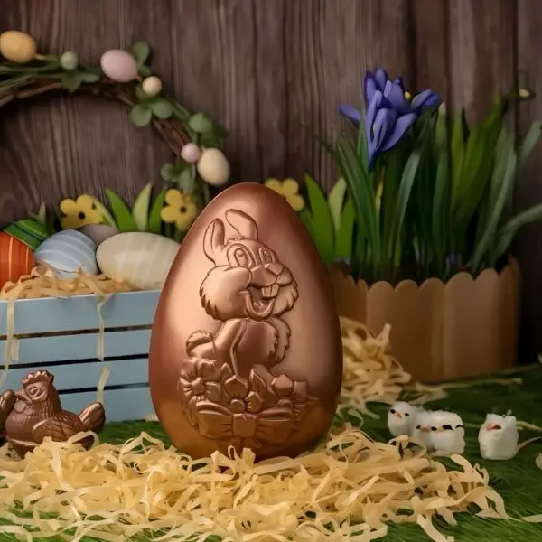 AARAYA® Bunny Luxe Easter Chocolate 15 CM – a handcrafted premium couverture chocolate bunny with a smooth, velvety finish, perfect for luxury Easter gifting and festive celebrations.