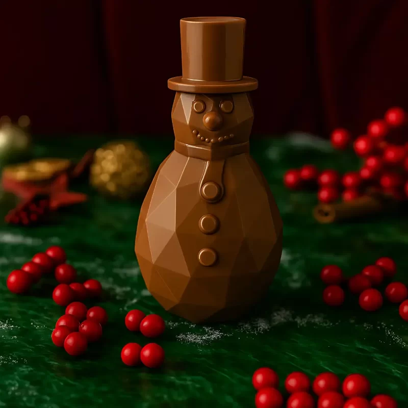 AARAYA Snowman Diamond chocolate figurine handcrafted luxury Christmas chocolate