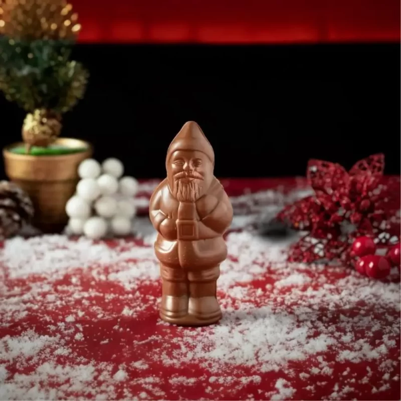 AARAYA Premium Standing Santa Chocolate Figurine handcrafted luxury Christmas chocolate 11 cm