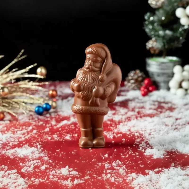 AARAYA Santa with sack chocolate figurine handcrafted luxury Christmas chocolate