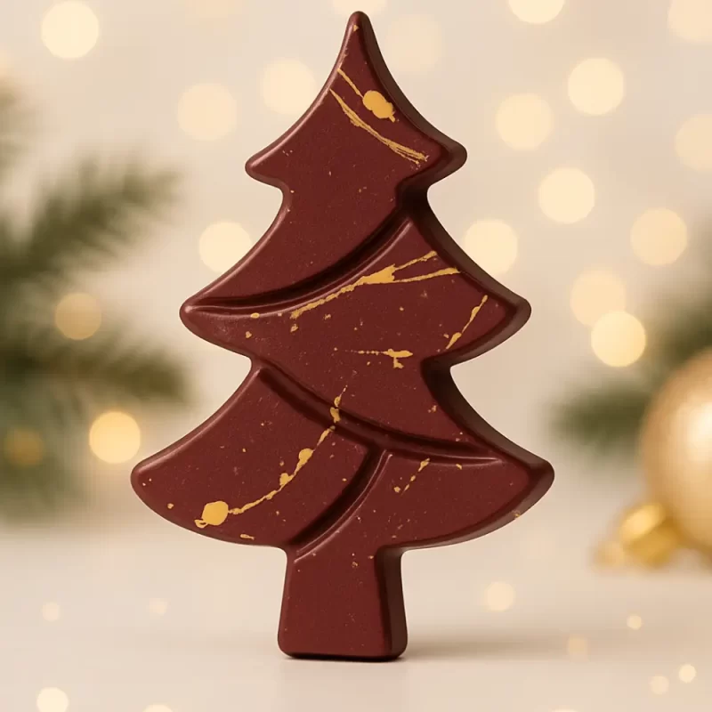 AARAYA Red Christmas Tree chocolate bar handcrafted luxury festive chocolate