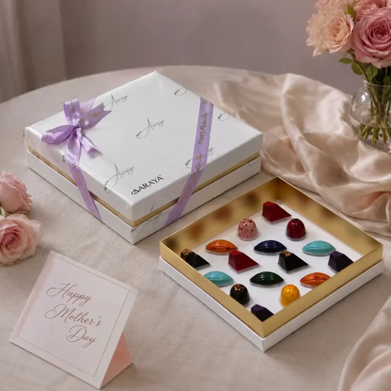 Mother’s Day Signature Chocolate Collection 16 Pcs luxury gift box by AARAYA Chocolatier Dubai