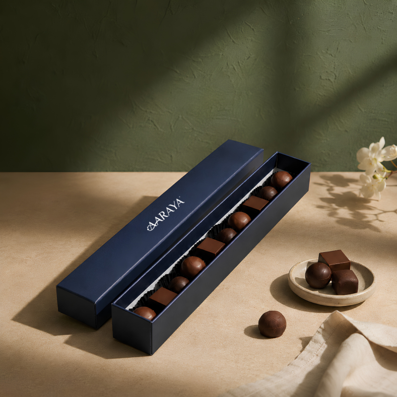 AARAYA Signature Coffee Collection 120g featuring Turkish Coffee, Arabic Coffee, and Espresso flavoured chocolates
