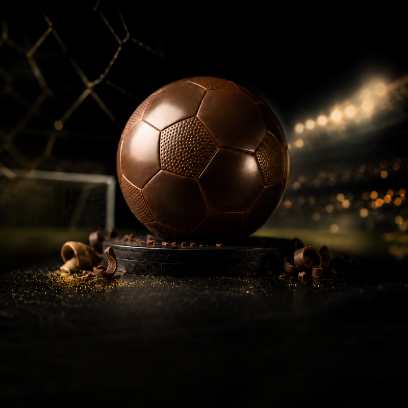 AARAYA Football Chocolate Figurine 150g crafted with premium couverture chocolate