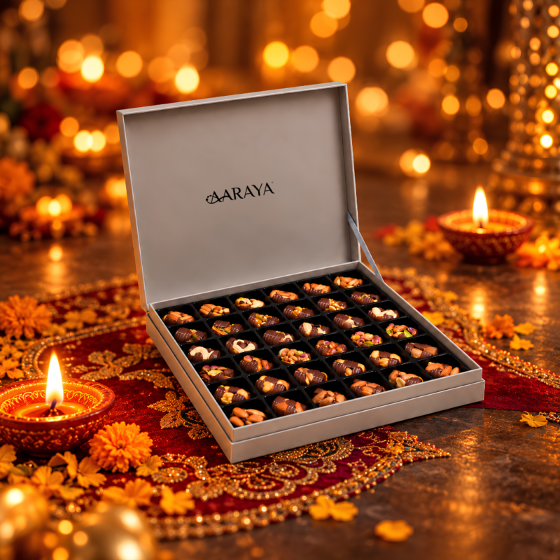 AARAYA Luxury Chocolate Indulgence Gift Box with assorted premium nut chocolates