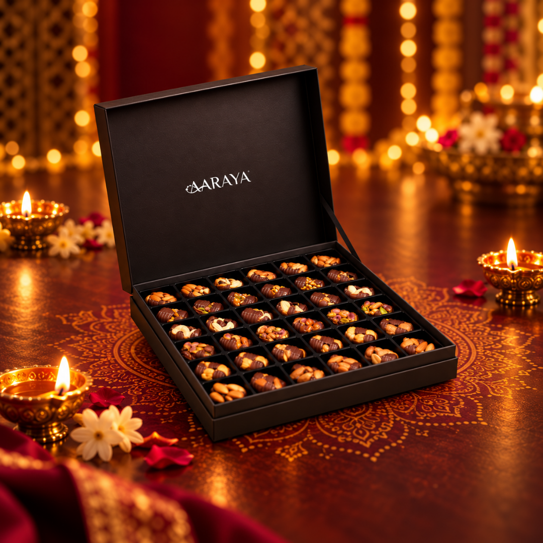 AARAYA Premium Diwali Chocolate Gift Box Indulgence with assorted nut chocolates