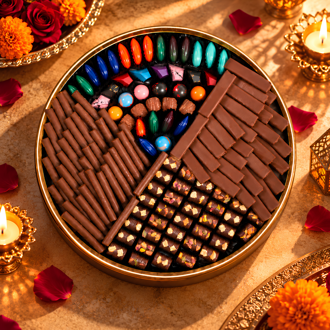 AARAYA Luxury Chocolate Celebration Platter with signature and nut chocolates