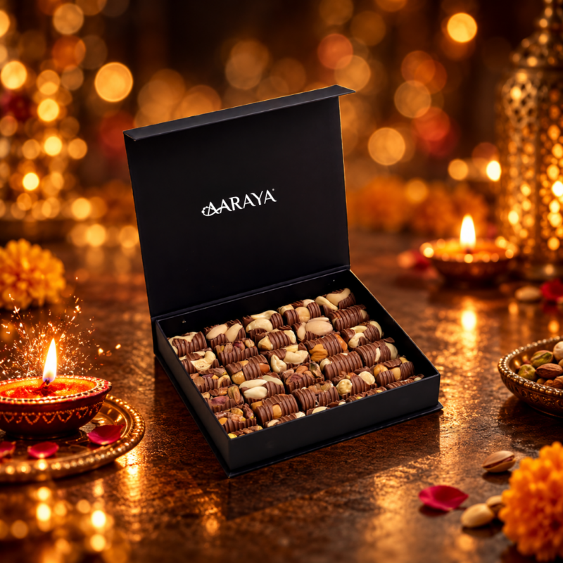 AARAYA Luxury Diwali Chocolate Gift Box Opulence with 30 premium nut chocolates